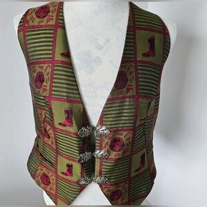 🧡 French designer vintage vest " vertige" khaki  size small 🧡